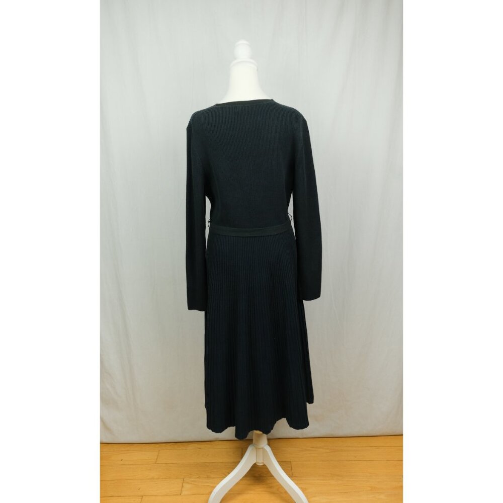Boden Pleated Knit Dress Navy Size 16-18 Workwear Casual Elegant - Picture 8 of 11